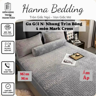  Ga giường mùa đông,Ga Gối Nỉ Nhung Mackcross họa tiết bông tuyết trần bông 4 món  hàng nhập khẩu chính hãng  Mềm M 