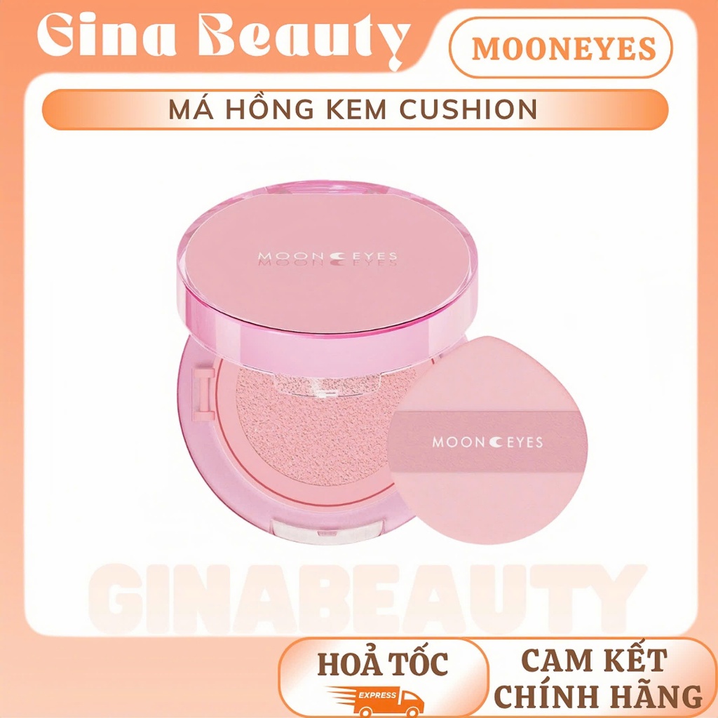 [MOON EYES] Má hồng cushion Mooneyes dạng kem hiệu ứng căng bóng tự nhiên Mooneyes Blush Cushion4.5g