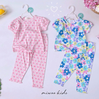  Đồ bộ tay ngắn quần dài bé gái Miwoo xuất Nhật 