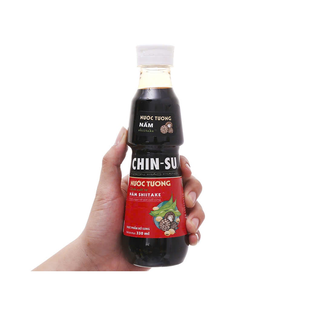 (Chính hãng) Xì dầu/  Nước tương Chinsu tỏi ớt chai 330ml, nước tương