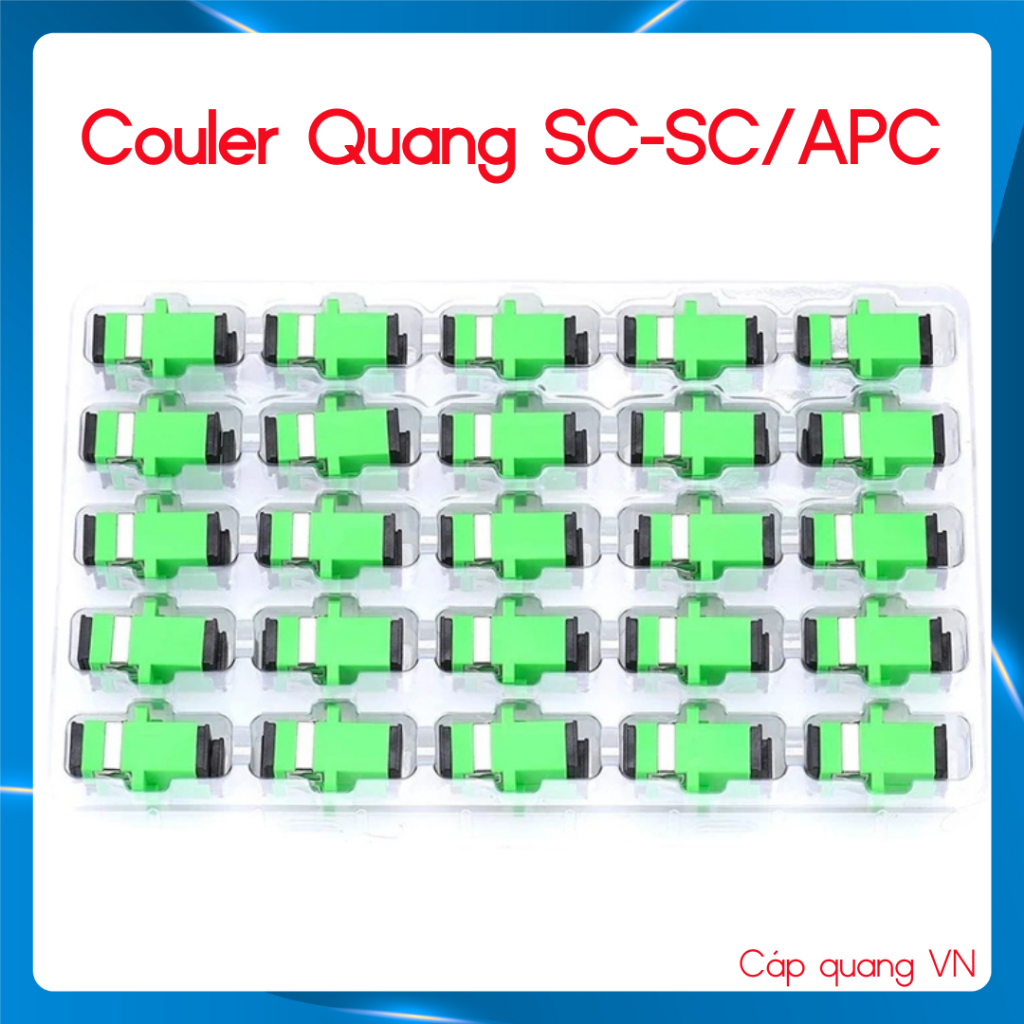 Combo 50 Coupler SC APC Xanh lá