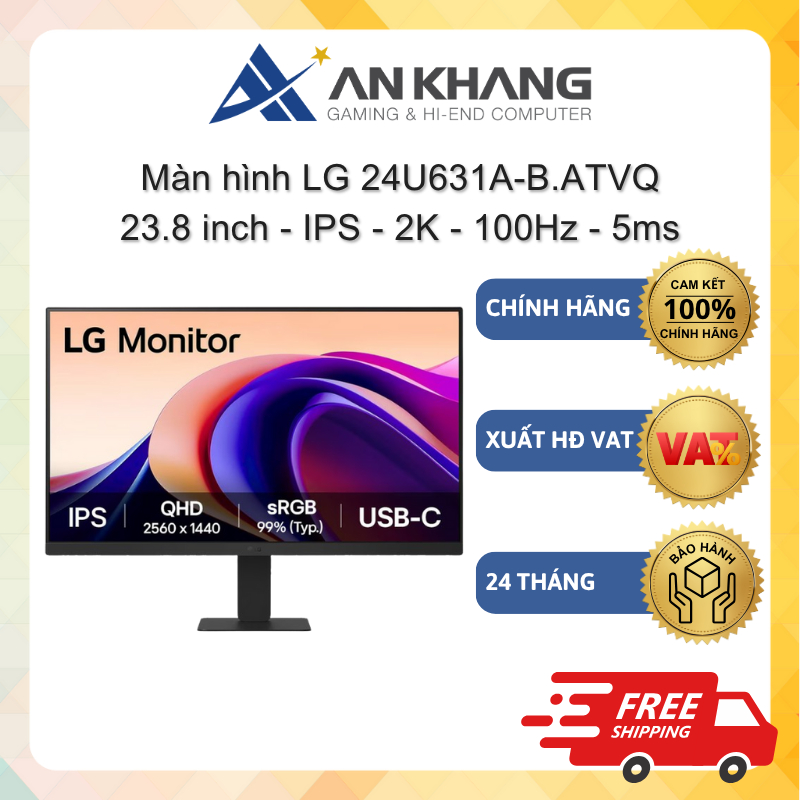 Màn hình LG 24U631A-B.ATVQ (23.8 inch - 2K - IPS - 100Hz - 5ms) Chính hãng Bảo hành 24 Tháng