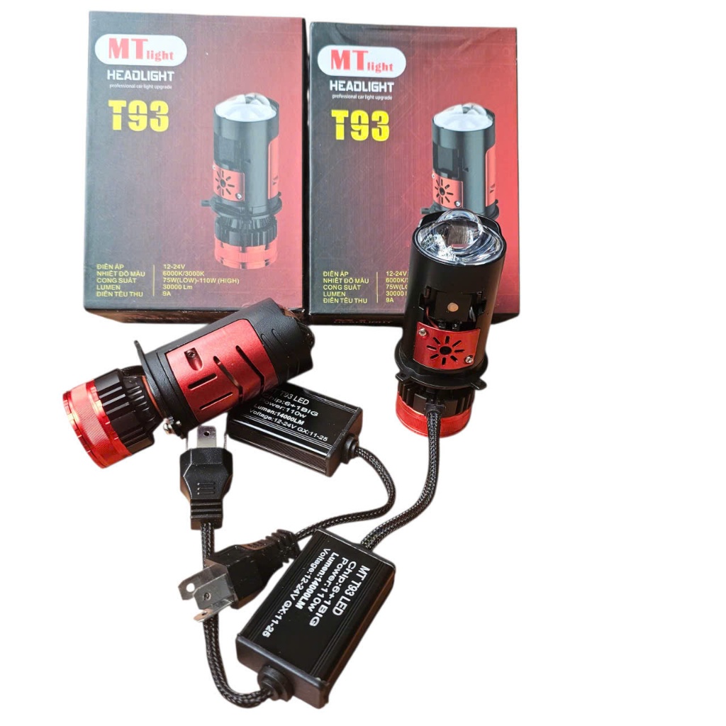 Đèn pha bi cầu mini T93 NÂNG CÂP CỦA C300,C350, C250 chính hãng ZedLight công nghệ mới nhất 2025 côn