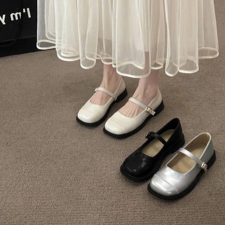 [Peinn] Giày búp bê nữ ,mũi vuông đế mềm êm chân 3 màu sang chảnh 201