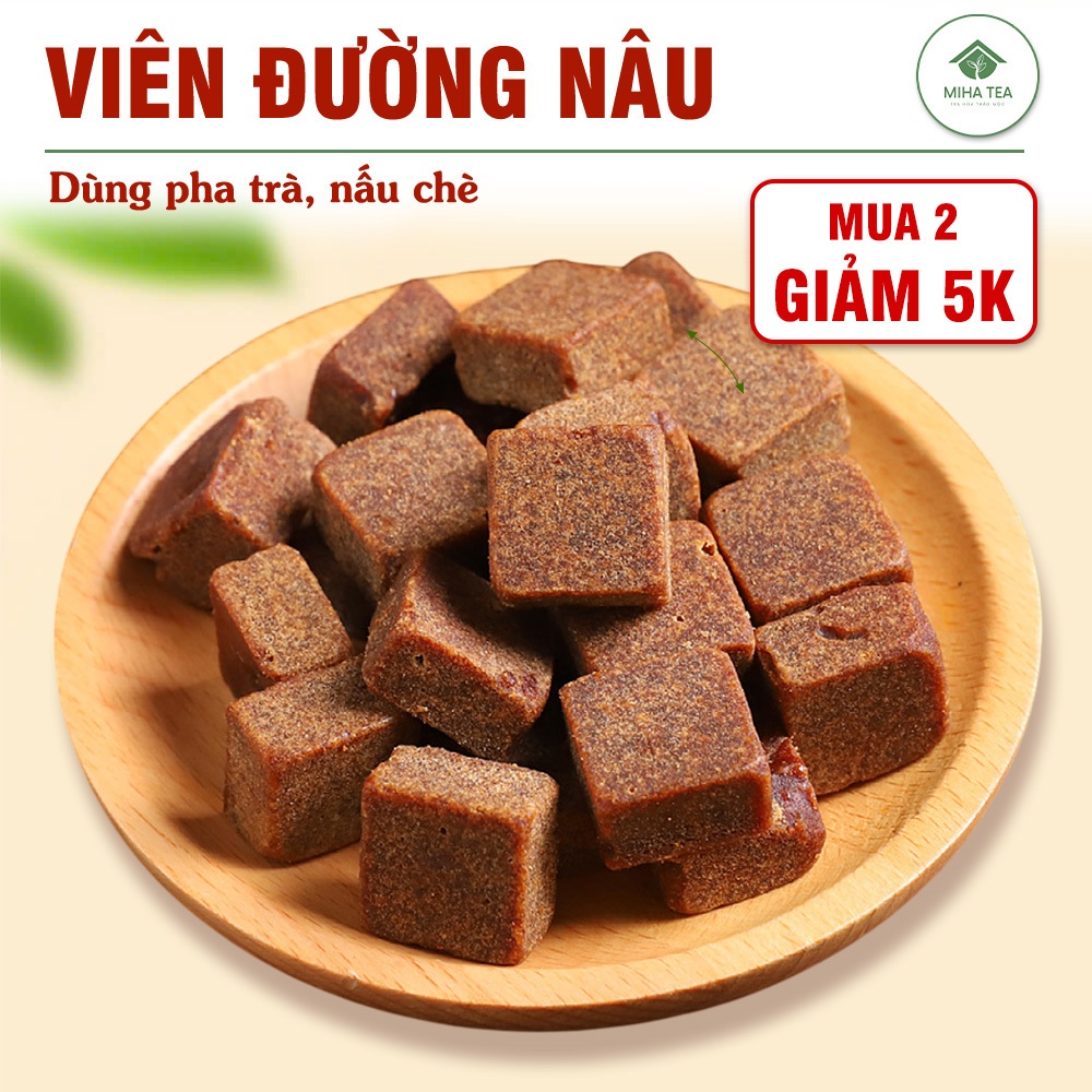 Viên đường nâu nguyên chất 1kg, đường nâu cô đặc, đường đỏ Vân Nam - MIHA TEA