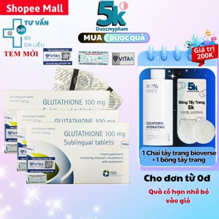  Viên Ngậm Trắng Da Dưới Lưỡi Glutathione 100mg Nhập Khẩu Italy  Hộp 30 viên  