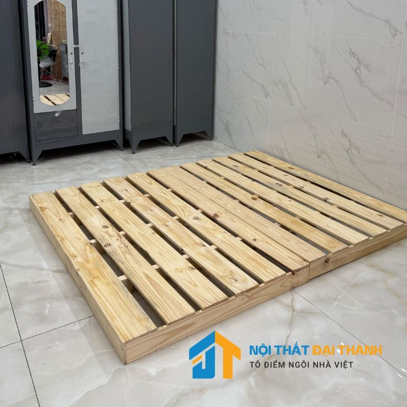 Giường Ngủ Pallet Gỗ thông  kích thước 1m6x2m đã được sấy khô chống mối mọt
