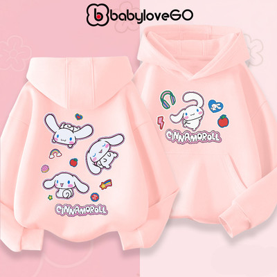 Áo nỉ bé gái BabyloveGO áo khoác hoodie dày ấm có túi và mũ trùm đầu cho bé 1-10 tuổi