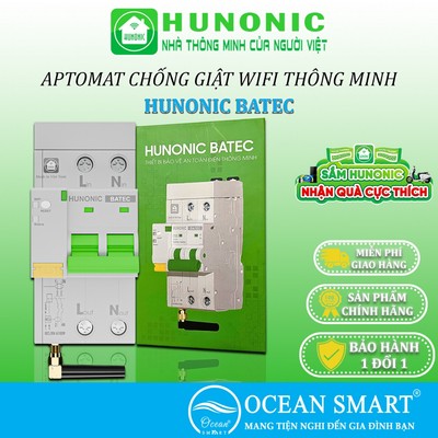 Aptomat Chống Giật Thông Minh Đo Năng Lượng HUNONIC Batec, Thiết Bị Bảo Vệ An Toàn Điện Hunonic - HNBAT
