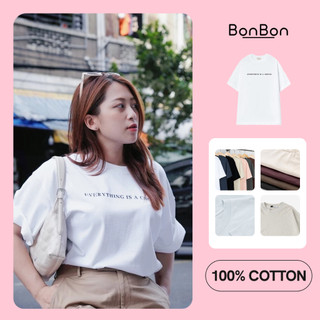 Áo thun tay lỡ form rộng unisex 100% cotton mát vải 250 gsm co giãn 2 chiều  BonBon - AC1013