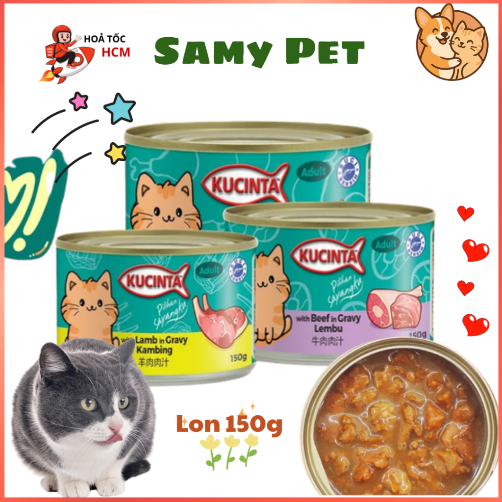 [Hoả Tốc 21H] Pate lon KUCINTA 150g Chính Hãng | Pate Kucinta Cho Mèo Mọi Lứa Tuổi | Siêu Dinh Dưỡng