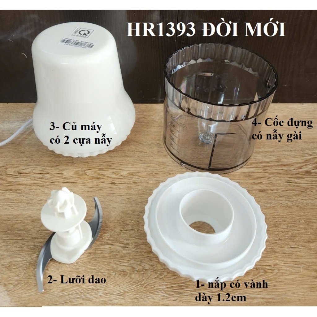 Phụ kiện Máy xay thịt đa năg  HR1393 dung tích 700ml, loại củ máy 2 cựa nẫy - LINH KIỆN THAY THẾ