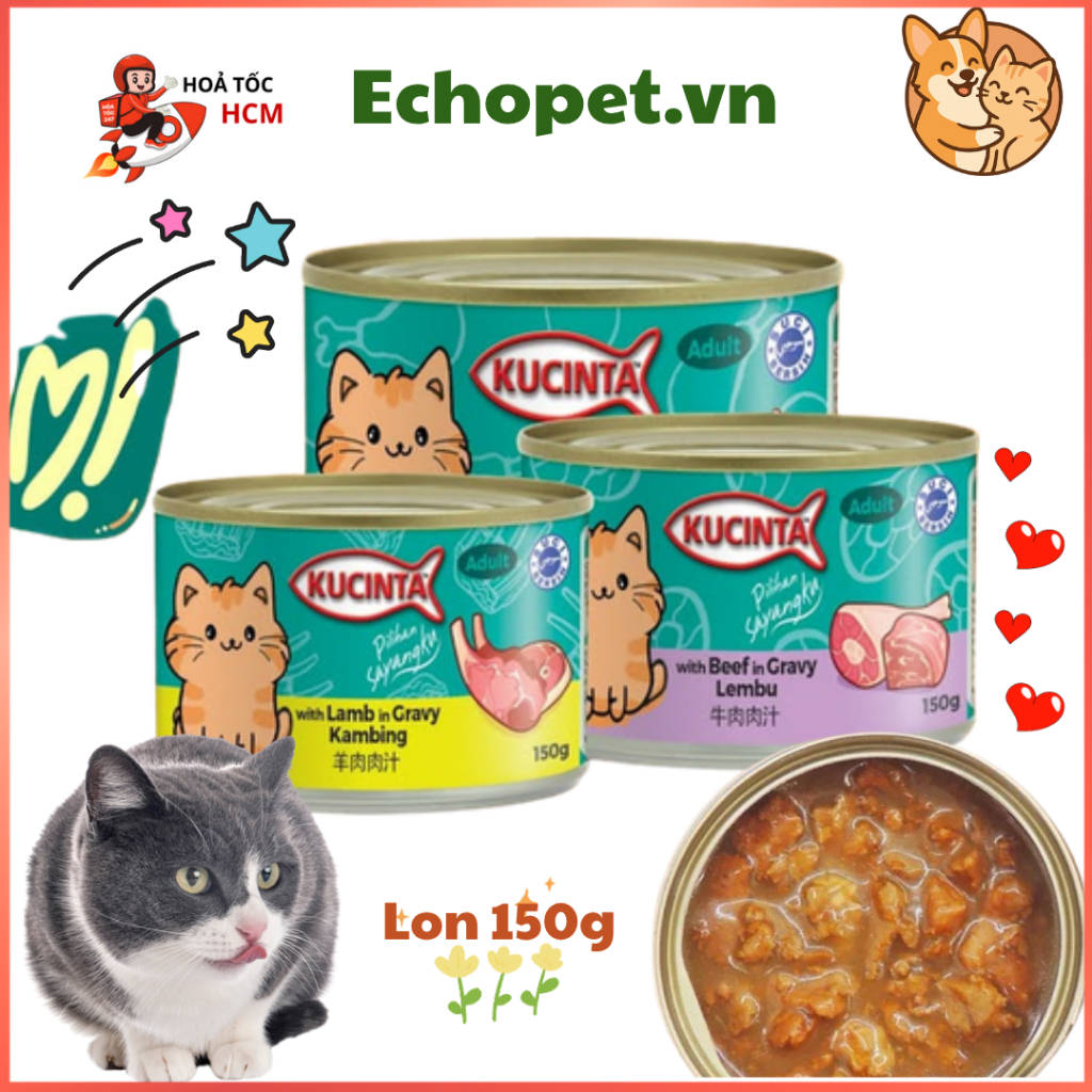 Pate Lon cho Mèo Kucinta 150g | Pate Kucinta cho mèo | Pate lon Kucinta chính hãng| Pate Mèo