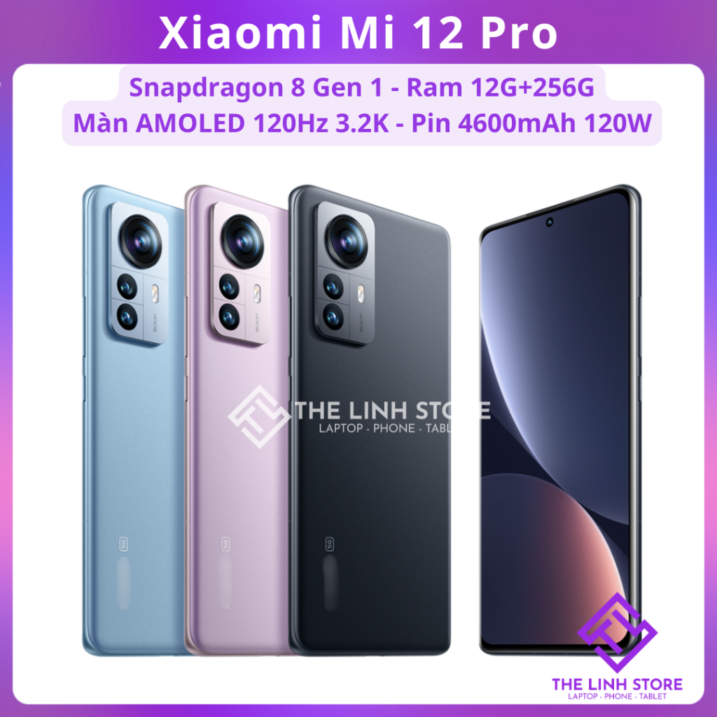 Điện thoại Xiaomi 12 Pro màn AMOLED 120Hz - Snapdragon 8 Gen 1