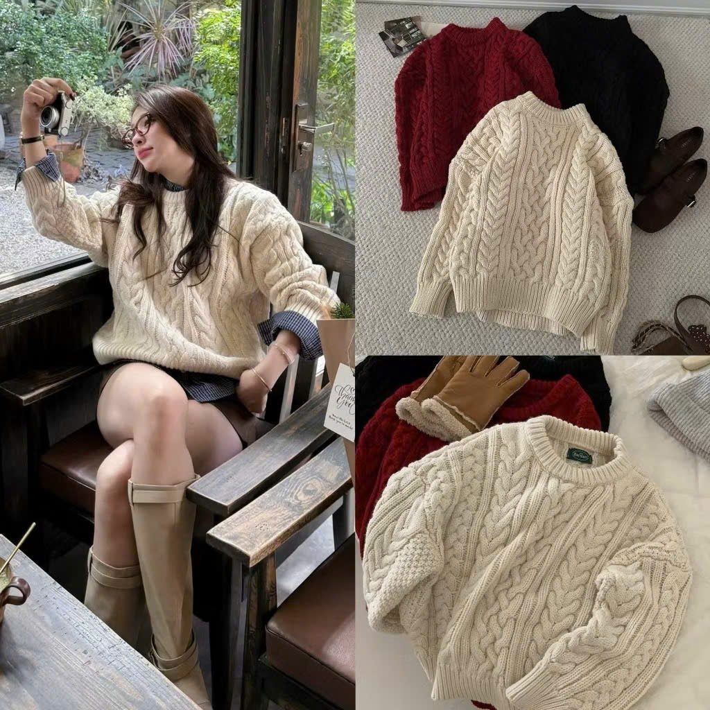 Áo len thừng cổ tròn - 247store