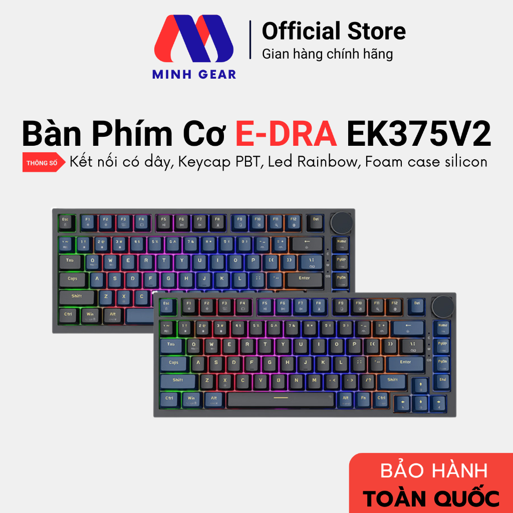 Bàn Phím Cơ Gaming EDRA EK375V2 - Hàng Chính Hãng