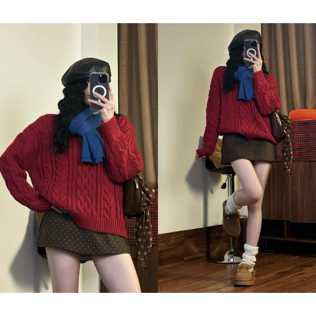 [HÀNG QCCC]Áo Len Cổ Tròn Vặn Thừng THE.BARNNET Form rộng chất len dày dặn siêu đẹp style Ulzzang-Dành Cho Nữ | BigBuy360 - bigbuy360.vn