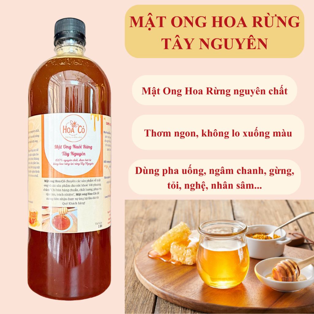 Mật ong hoa rừng Tây Nguyên, hương vị hoa rừng vị ngọt thanh nhẹ