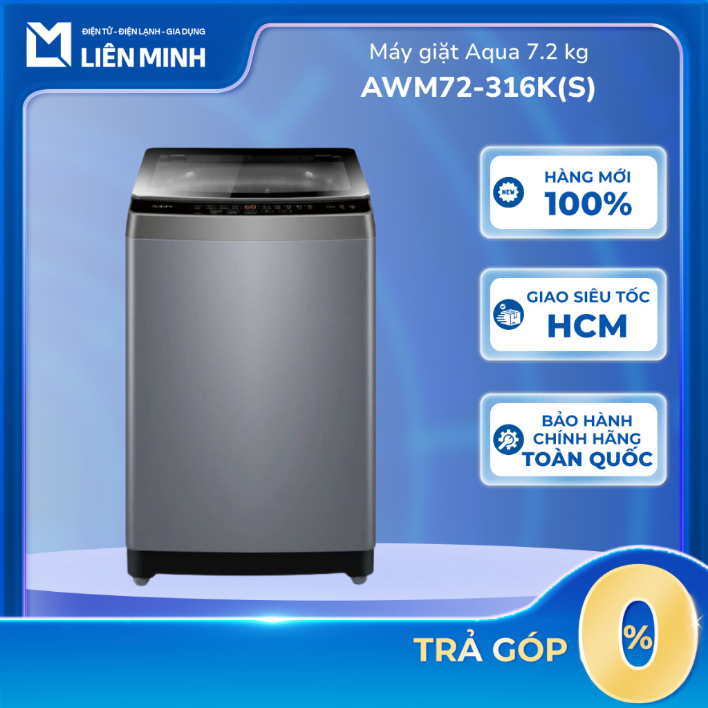 [Shopee - Lắp đặt 0Đ HN HCM] AWM72-316K(S) | AWM9-316K(B) - Máy Giặt Lồng Đứng Aqua
