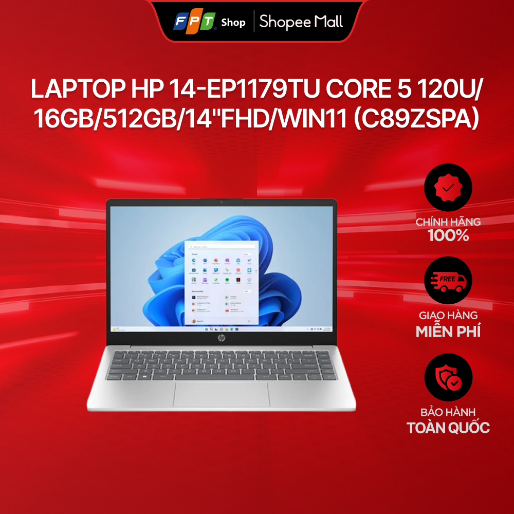 Laptop HP 14-ep1179TU Core 5 120U/16GB/512GB/14"FHD/Win11 (C89ZSPA)