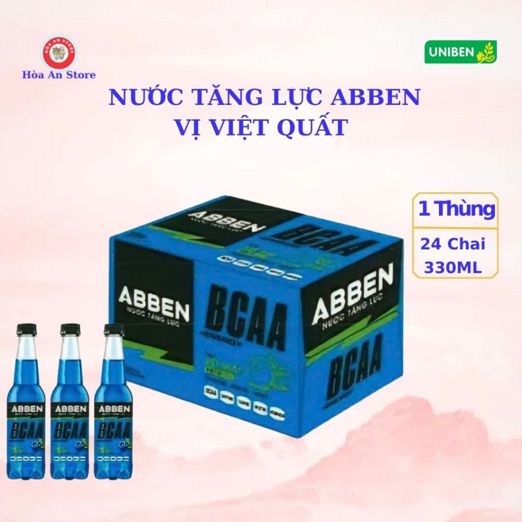Nước Tăng Lực ABBEN BCAA Hương Vị VIỆT QUẤT ( Thùng 24 Chai x 330ml)