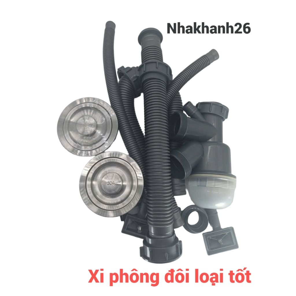 Xi phông đúc chậu rửa bát  đơn và đôi loại giầy ống xả to