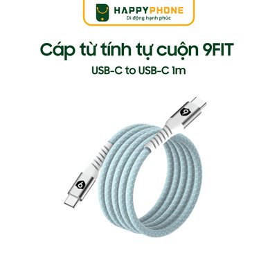Cáp Từ Tính Tự Cuộn 9Fit USB-C to USB-C 1M (9C10MCCN) - Hàng Chính Hãng