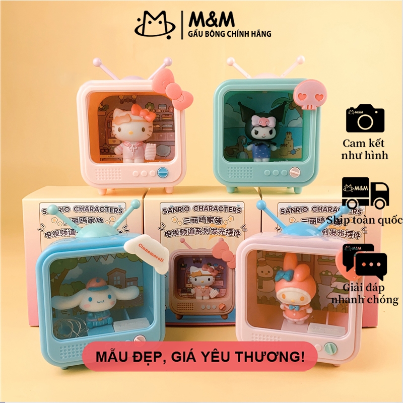 Hộp bí ẩn Đèn Ngủ Kuromi Ánh Sáng Ấm Mô Hình TV Cinnamoroll Đèn Bàn Hello Kitty Quà Tặng Sáng Tạo