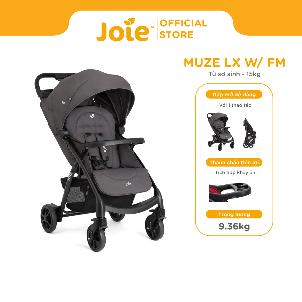  Xe đẩy cho bé Joie Muze LX W  FM gấp gọn đa tính năng dành cho bé từ sơ sinh đến 15kg 