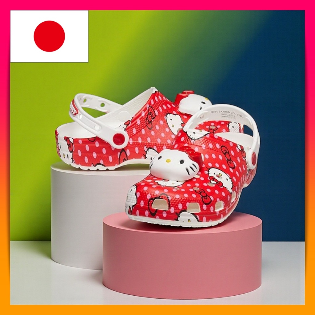 Crocs Kids' Hello Kitty Red Classic Clog – Fun & Comfortable Sandals for Little Fans of Hello Kitty