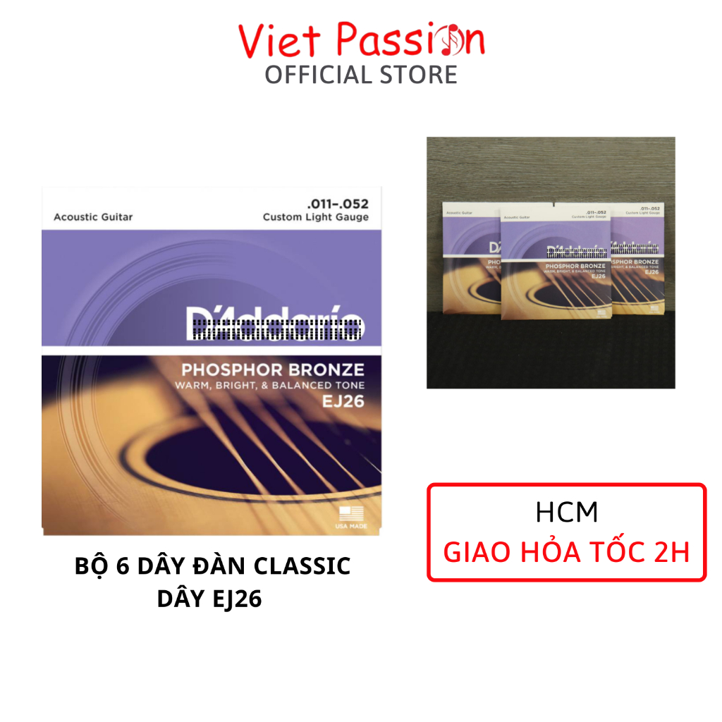 Dây đàn guitar Dazdario  Acoustic EJ26 cho ghita dây sắt chất lượng Viet Passion HCM