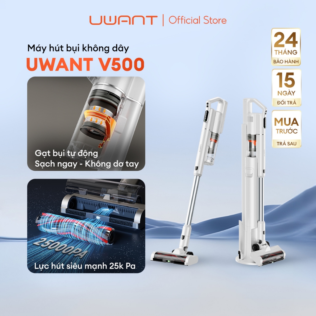 Máy hút bụi không dây gạt bụi tự động Uwant V500
