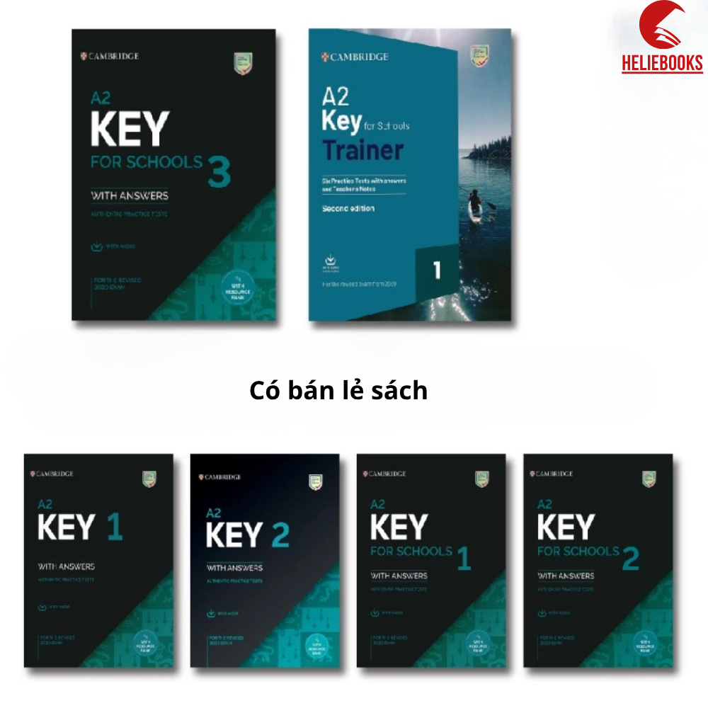 Sách - 5 cuốn in Luyện KET 2020 - A2 KEY 1,2 - A2 KEY for Schools 1,2 - Trainer 1 - Bản in lazer đẹp