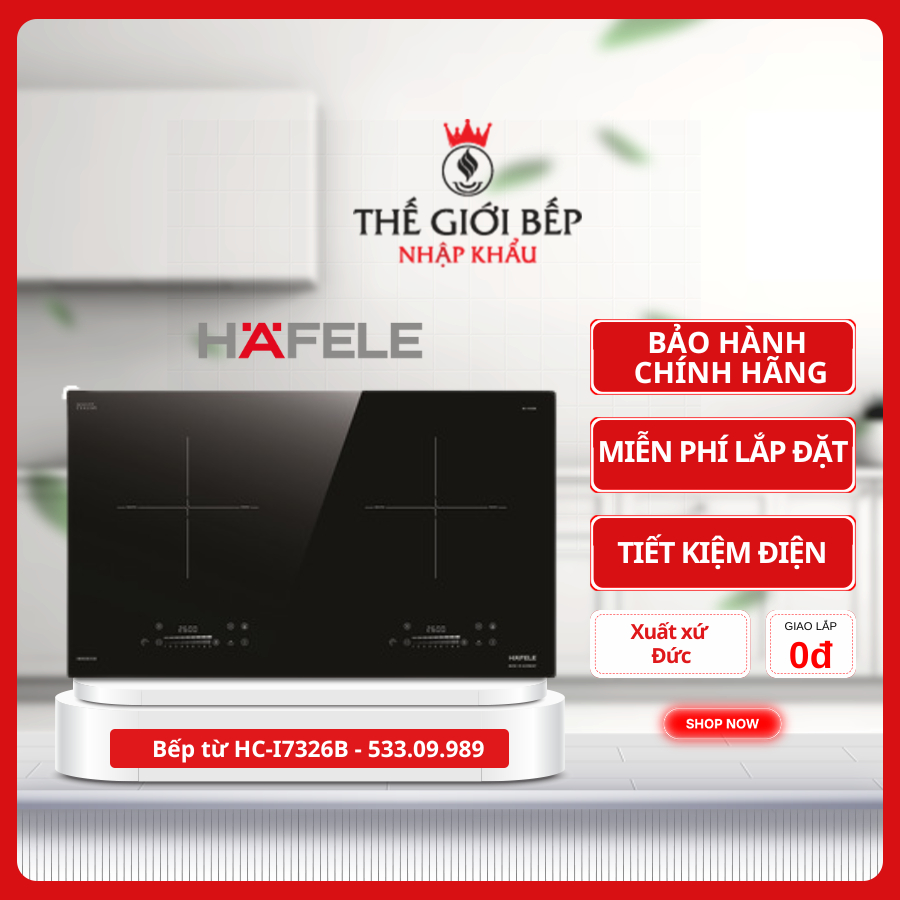 Bếp từ Hafele HC-I7326B 533.09.989 - 2 Vùng Nấu, Công Suất Mỗi Vùng Nấu Lên Tới 2600w
