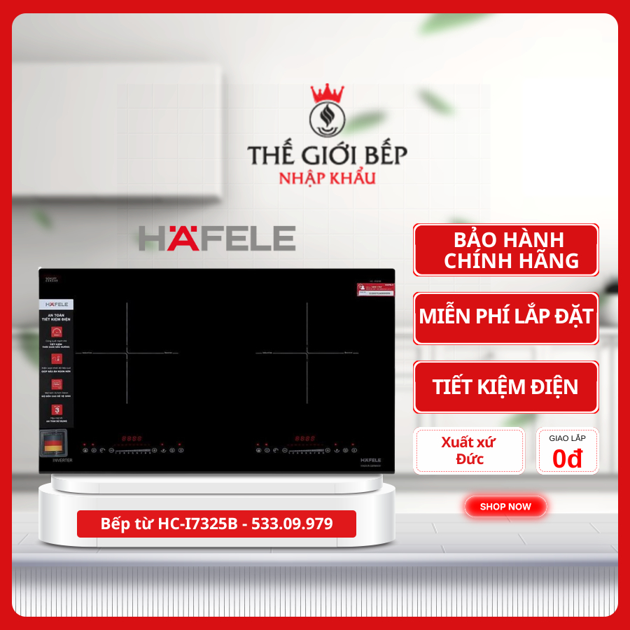 Bếp Từ 2 Vùng Nấu HC-I7325B Hafele 533.09.979 - Tiết Kiệm Điện, Thiết Kế Hiện Đại