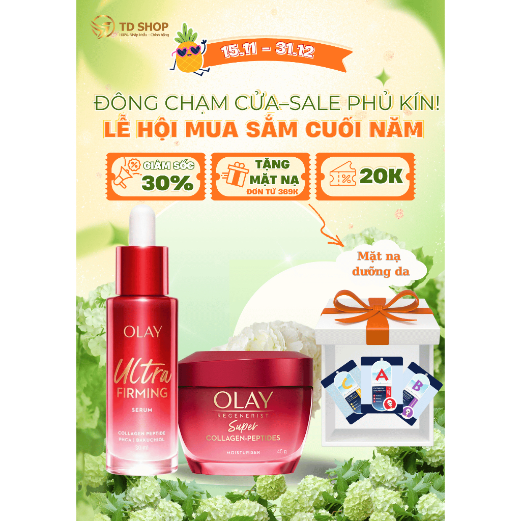 [NK Thái] Kem Dưỡng & Serum Giúp Da Săn Chắc Mịn Màng OLAY Super Collagen Peptides & Ultra Firming -
