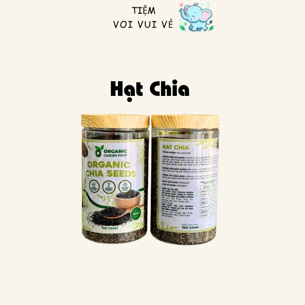 HẠT CHIA ẤN ĐỘ ORGANIC GARDEN FOOD 700gr