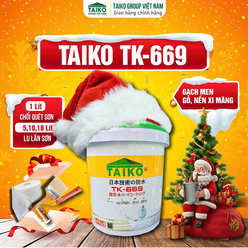   1Kg-2Kg-5Kg  Keo Chống Thấm Trong Suốt TAIKO 669 Xử Lý Lộ Thiên Sàn Đã Ốp Lát Gỗ Đá Kim Loại 