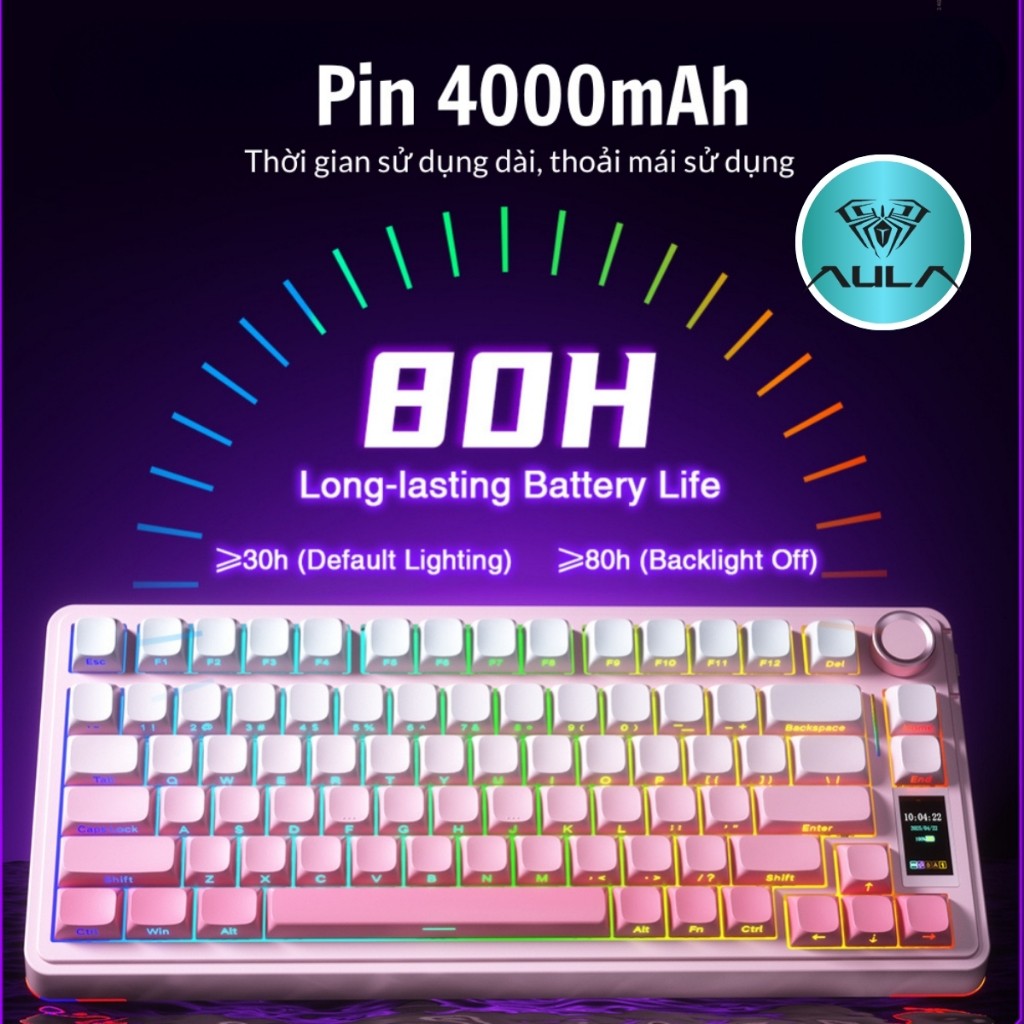 Bàn phím cơ không dây AULA S75 pro - Có màn led tùy chỉnh - LED RGB xuôi - 3 mode kết nối tiện lợi | BigBuy360 - bigbuy360.vn