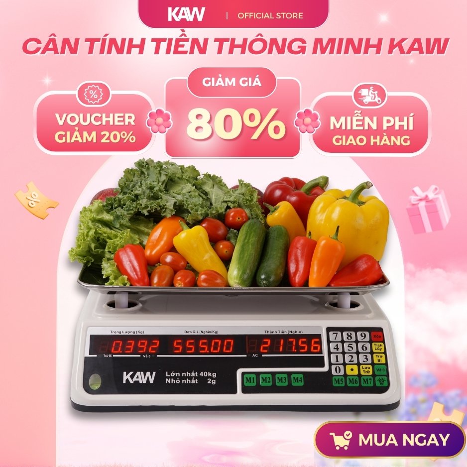 Cân Điện Tử Tính Tiền 40kg KAW, Chất Lượng Cao, Đa Chức Năng, Bảo Hành Chính Hãng