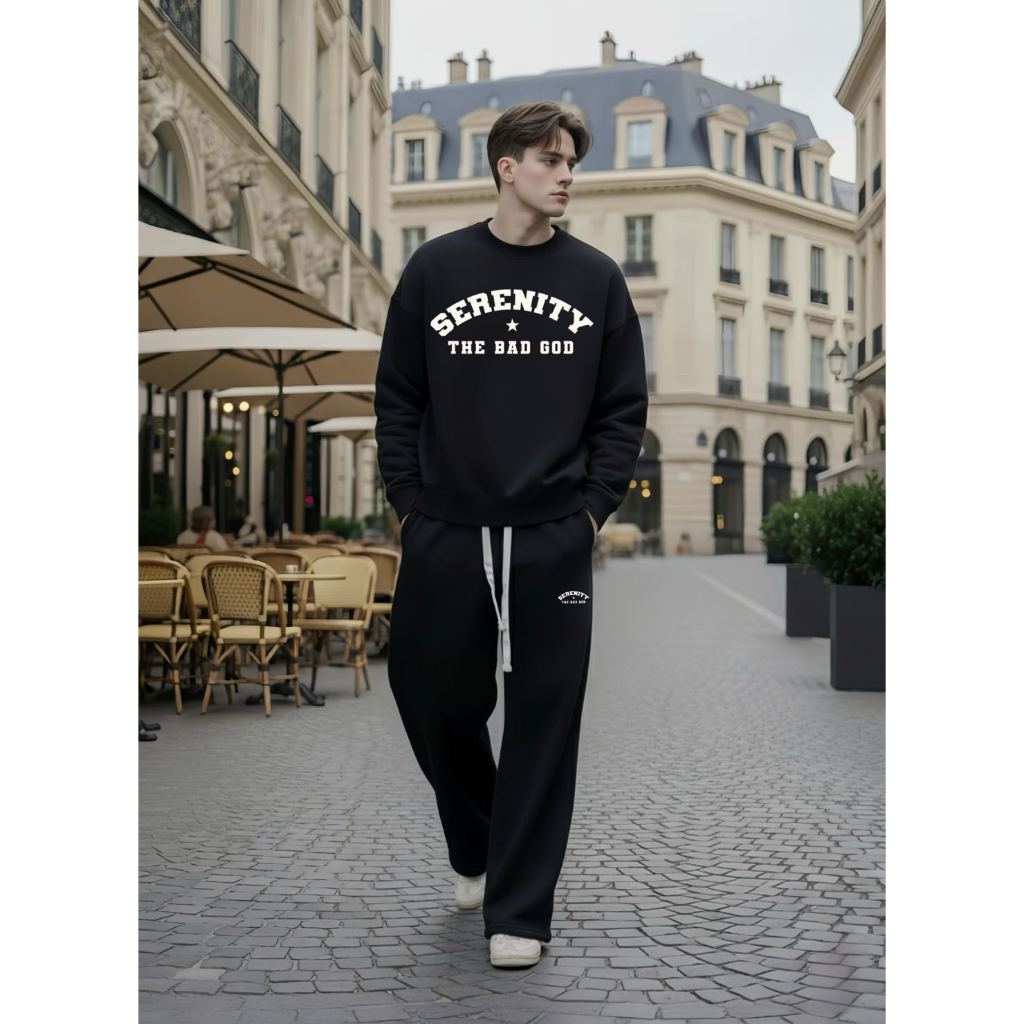 Set bộ THE BAD GOD Sweater Star Serenity Chất Liệu Nỉ Nhung Mềm Mịn Dày Dặn Ấm Áp Dễ Phối Đồ | BigBuy360 - bigbuy360.vn
