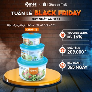  Bộ hộp nhựa đựng thực phẩm COMET 3 hộp tròn CH16-16 