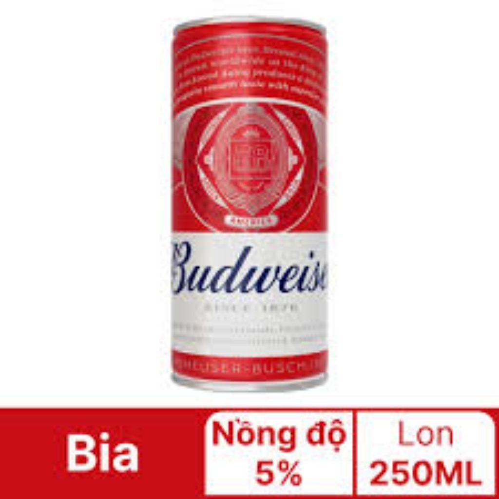 Budweiser 5,0% - Lon 250ml - Thùng 28
