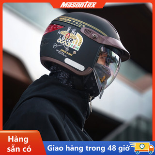  Mũ Bảo Hiểm Masontex Dải Quang Phản Chiếu Đỏ & Lót Gỡ Được - An Toàn Thời Trang Xe Điện Nữ Nam 