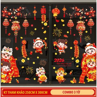 Tranh decal noel 2026 , tranh trang trí giáng sinh mẫu tĩnh điện PA112