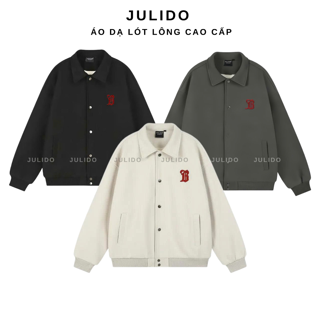Áo khoác varsity nam nữ lót lông cừu dày dặn cao cấp