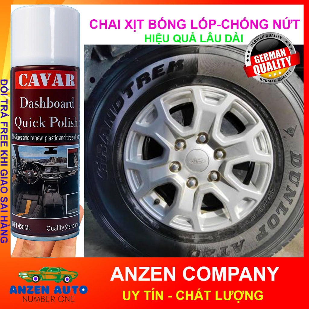 Chai Xịt Bóng Lốp Xe - Vệ Sinh Mới Nhanh Chóng, Không Cần Khăn Lau - Dưỡng Lốp Ô Tô, Xe Máy Hạn Chế 