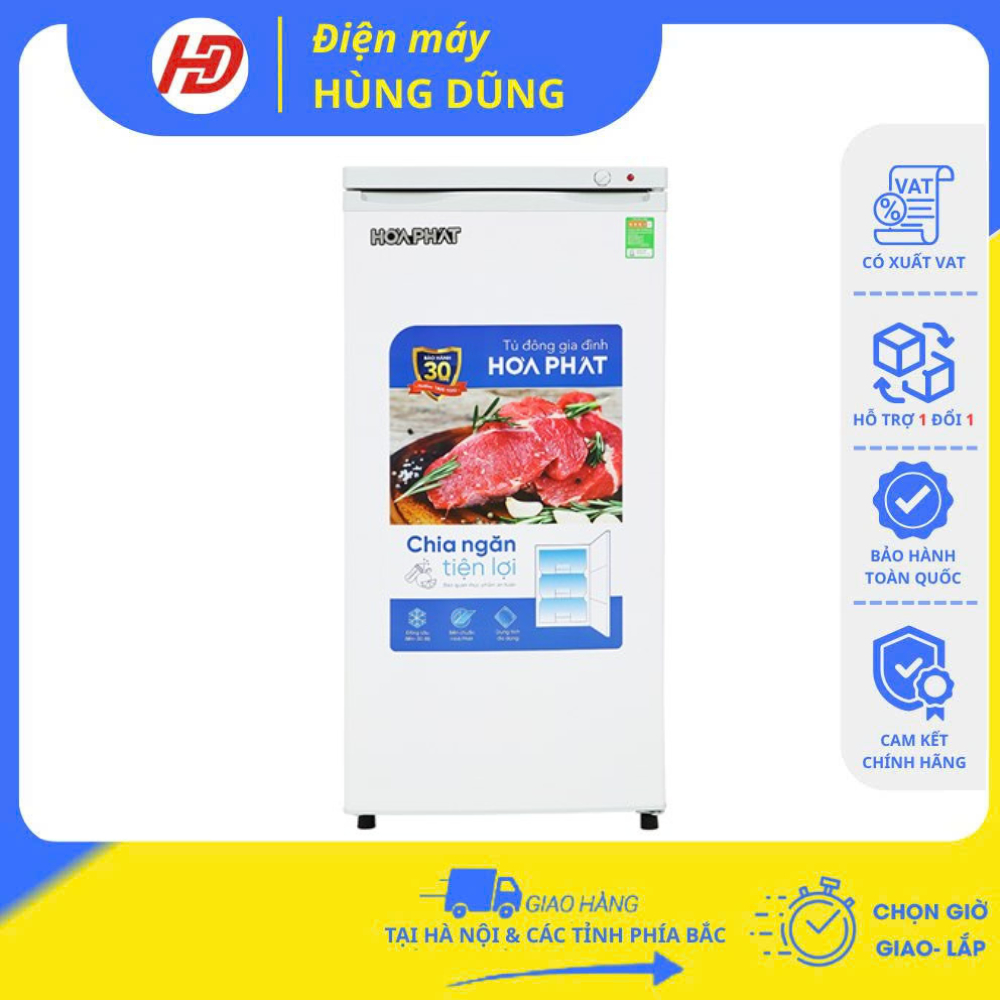 [SHIP HỎA TỐC 2H TẠI HÀ NỘI ] Tủ đông đứng Hòa Phát 147 lít 5 ngăn HUF 350SR1/ HPF UAH6147 - Bảo hành chính hãng