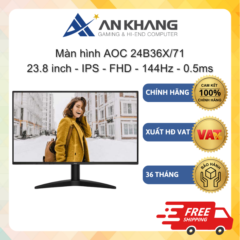Màn hình AOC 24B36X/71 (23.8 inch - FHD - IPS - 144Hz - 0.5ms) Chính hãng Bảo hành 36 Tháng