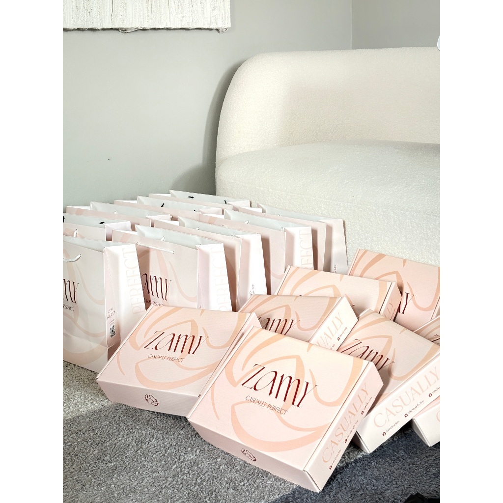 Hộp, Túi giấy ZAMY SHOP (Hộp kích thước 28x23x7) ( Quà tặng )